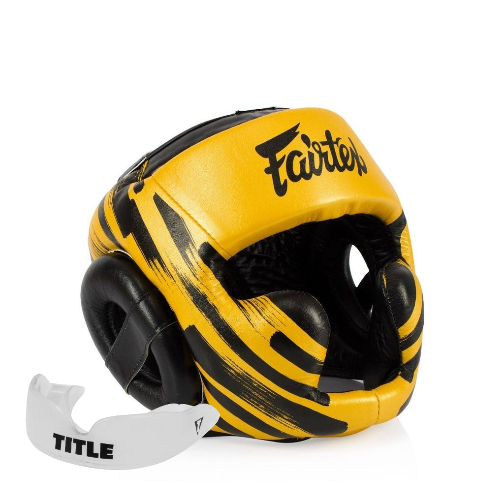 Боксерський шолом Fairtex HG16 Gold M, фото 1