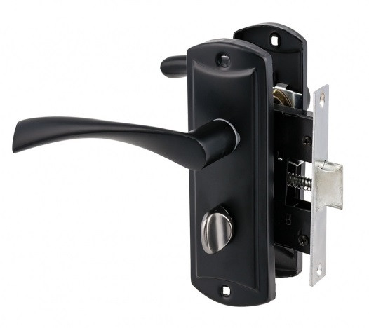 Ручки міжкімнатні з фіксатором 15-180-006 чорні