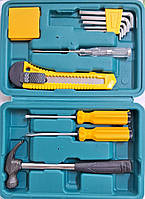 Набір інструментів 618 (молоток, дві викрутки, викрутка-індикатор напруги, набір шест., рулетка,ніж)