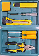Набір інструментів 613 (плоскогі, дві викрутки, викр-індикатор напруги, рулетка та канц.ніж)