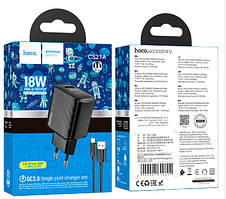 МЗП HOCO CS21A Rich single port QC3.0 charger set(Micro)(EU) Black