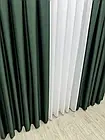 Готовий комплект штор 2шт(230Х230) на тасьмі 6см Колір: темно-зелений(бутилочний), фото 3
