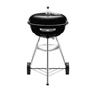 Компактний вугільний гриль із хромованими ґратами Weber Compact Kettle 47 см для барбекю.