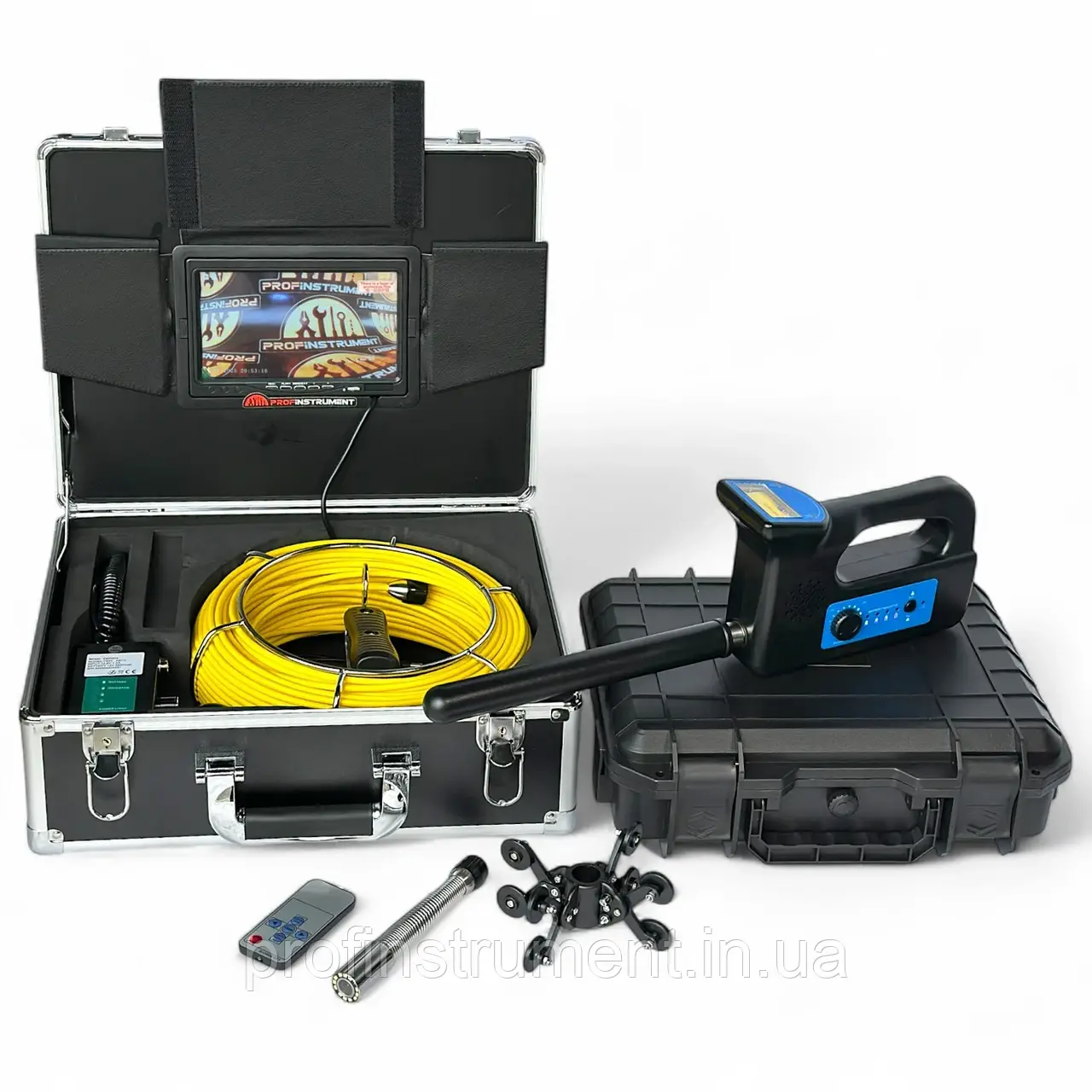 Відеодіагностика труб з локатором (50 м IP68) Ендоскоп для каналізації з передавачем і приймачем 512 Гц, фото 1