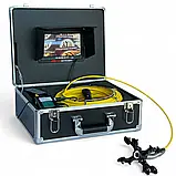 Відеодіагностика труб з локатором (50 м IP68) Ендоскоп для каналізації з передавачем і приймачем 512 Гц, фото 2