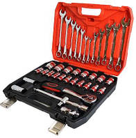 Набір інструментів в кейсі на 37 деталей (викрутка, ключ тріскачковий, головки торцеві, шестигранник