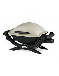 Компактний, настільний газовий гриль – барбекю Weber Q 1000, титановий з термометром, вуличний