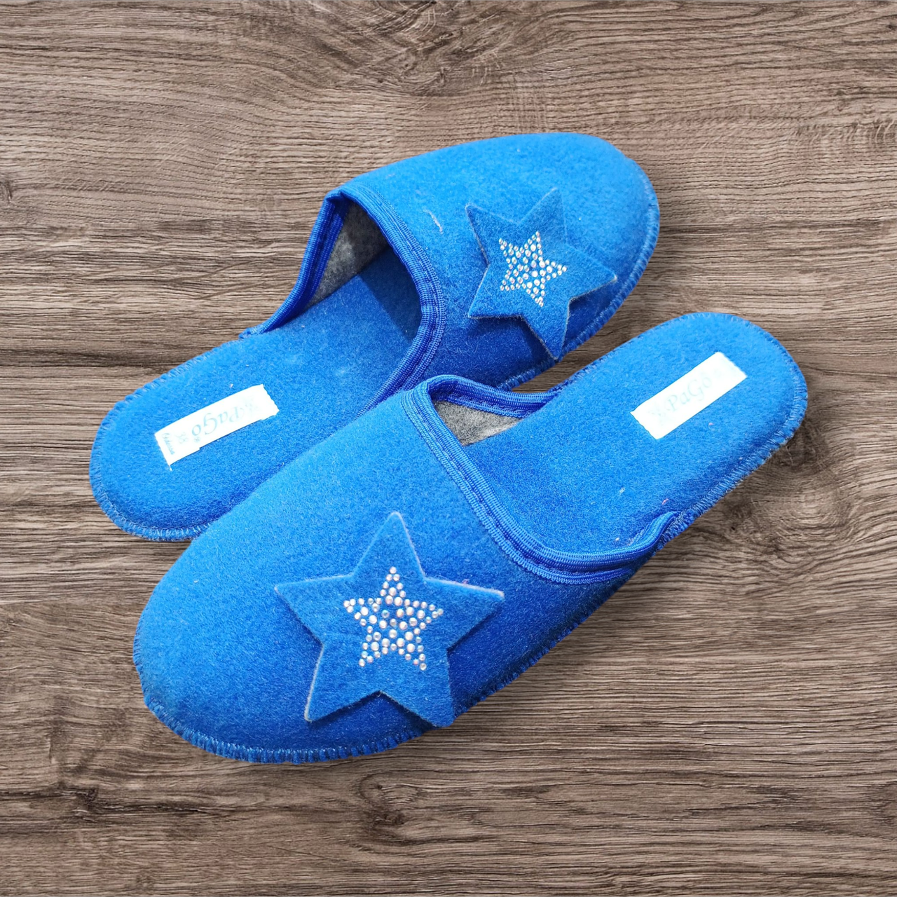 Повстяні капці жіночі паркетні PaGo "Star" Темно-синій, фото 1
