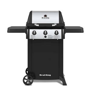 Компактний станційний газовий гриль Weber Broil King GEM 310 з бічними та полицями, термометром та колесами