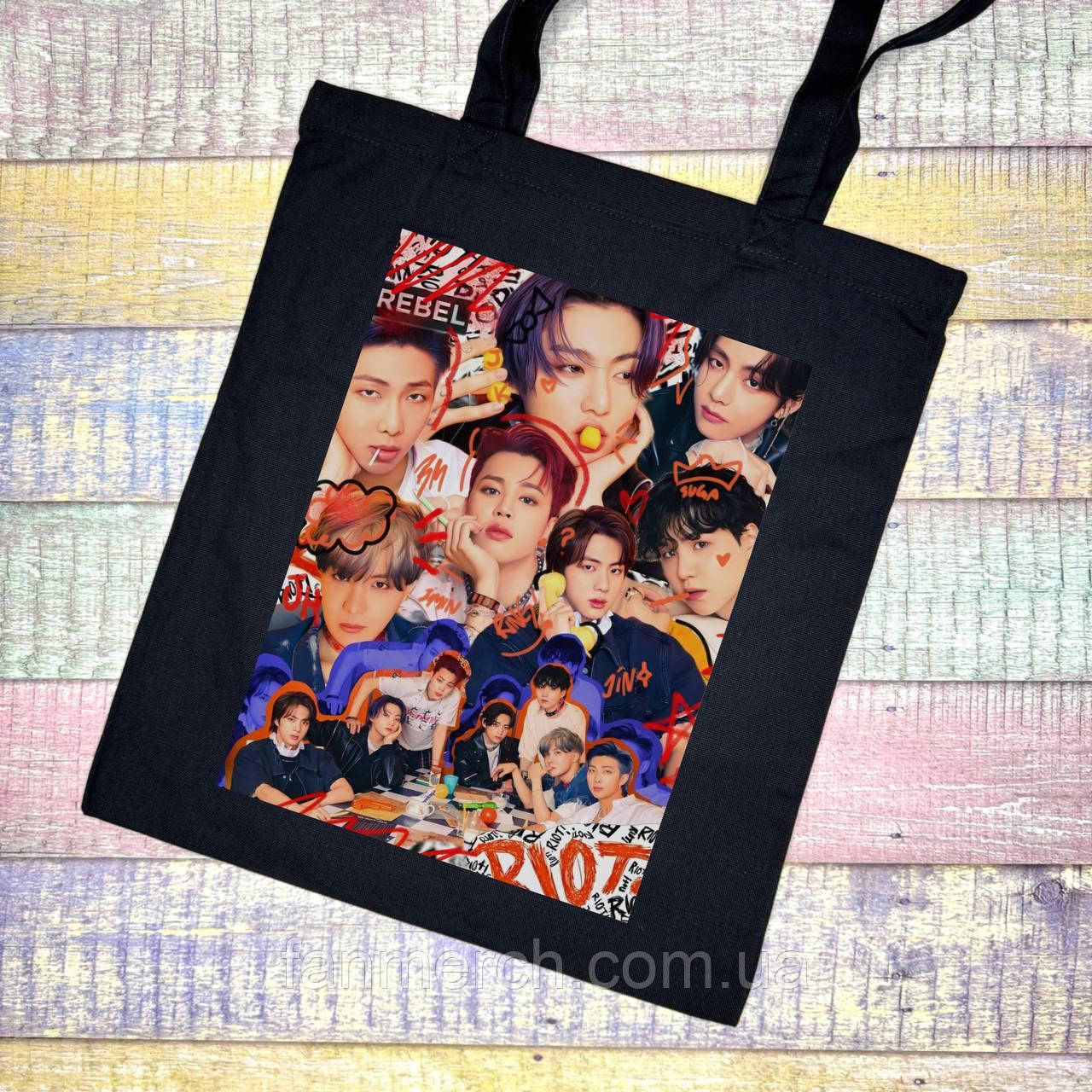 Шопер Еко сумка к поп БТС / BTS бавовна, фото 1