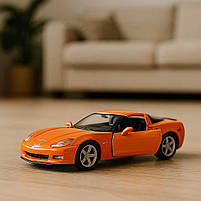 Kinsmart Chevrolet Corvette Z06 — оранжевая инерционная машинка 1:36, металл, 12 см KT5320W-3, фото 2