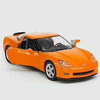 Kinsmart Chevrolet Corvette Z06 оранжевая инерционная машинка 1:36, металл, 12 см KT5320W-3