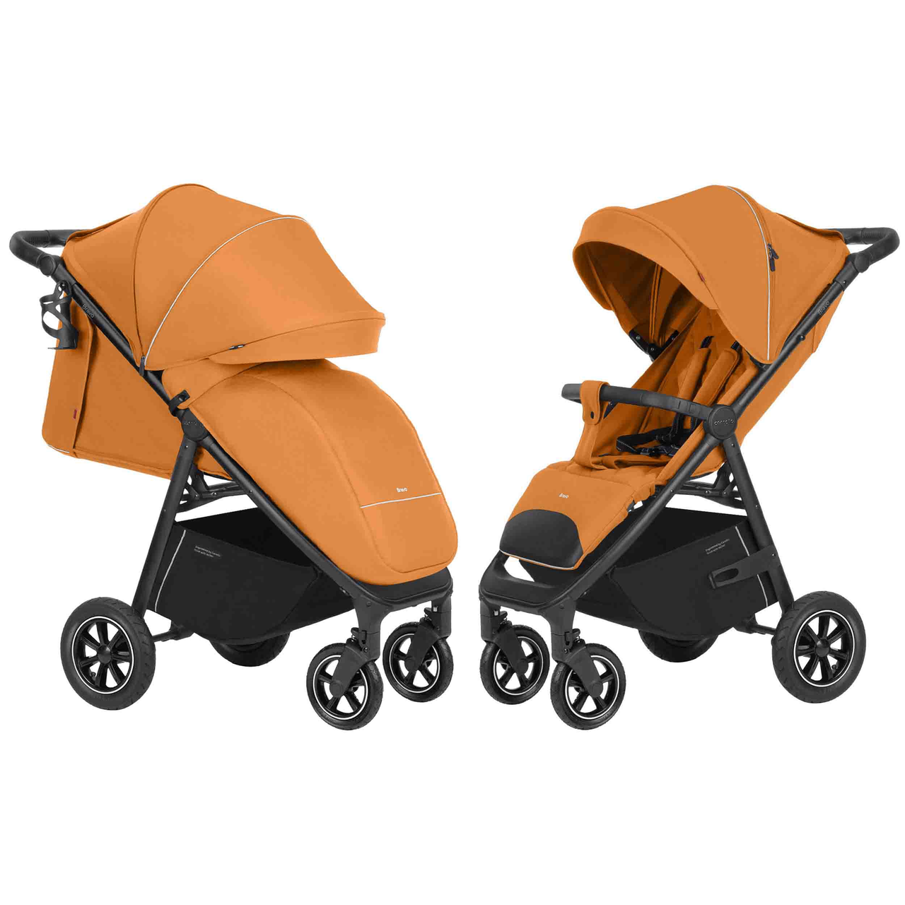 Коляска прогулянкова Carrello Bravo NF 2024 CRL-5512 Amber Orange, помаранчева, візочок Карелло Браво, надувні колеса, фото 1