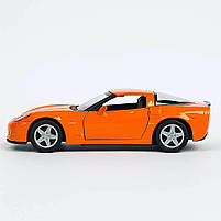 Kinsmart Chevrolet Corvette Z06 — оранжевая инерционная машинка 1:36, металл, 12 см KT5320W-3, фото 6