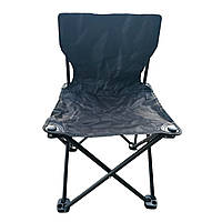 Стілець "Зонт" складаний зі спинкою Megastrike SH9-3-16 - з боковою кишенею - Чорний