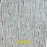 Самоклеюча декоративна 3D панель Дерево Сіре 700х770х3мм, фото 3
