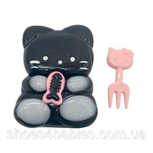 Іграшка-антистрес з рибою і вилкою "Кіт" 9 см