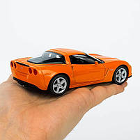 Kinsmart Chevrolet Corvette Z06 — оранжевая инерционная машинка 1:36, металл, 12 см KT5320W-3, фото 4