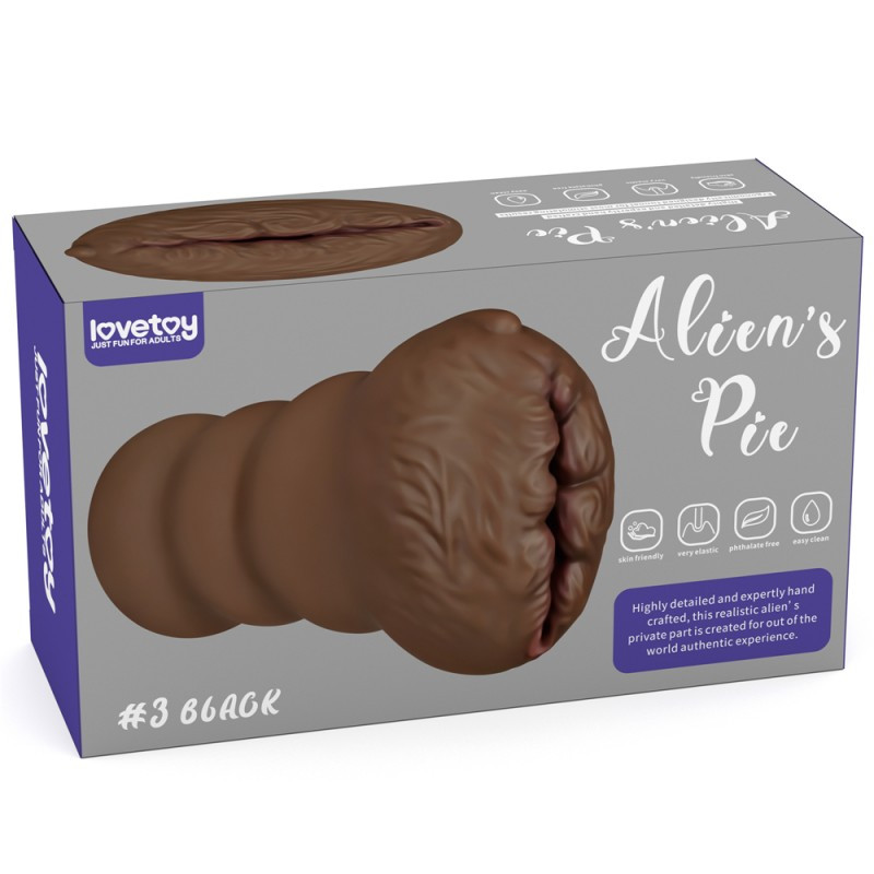 Мастурбатор, стимулятор Aliens Pie Masturbator No3 TPE, коричневий, фото 1