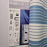 Шпалери вінілові 0.53 × 10.05 м Marburg 51609, біло-блакитні однотонні для спальні, вітальні, кухні, фото 5