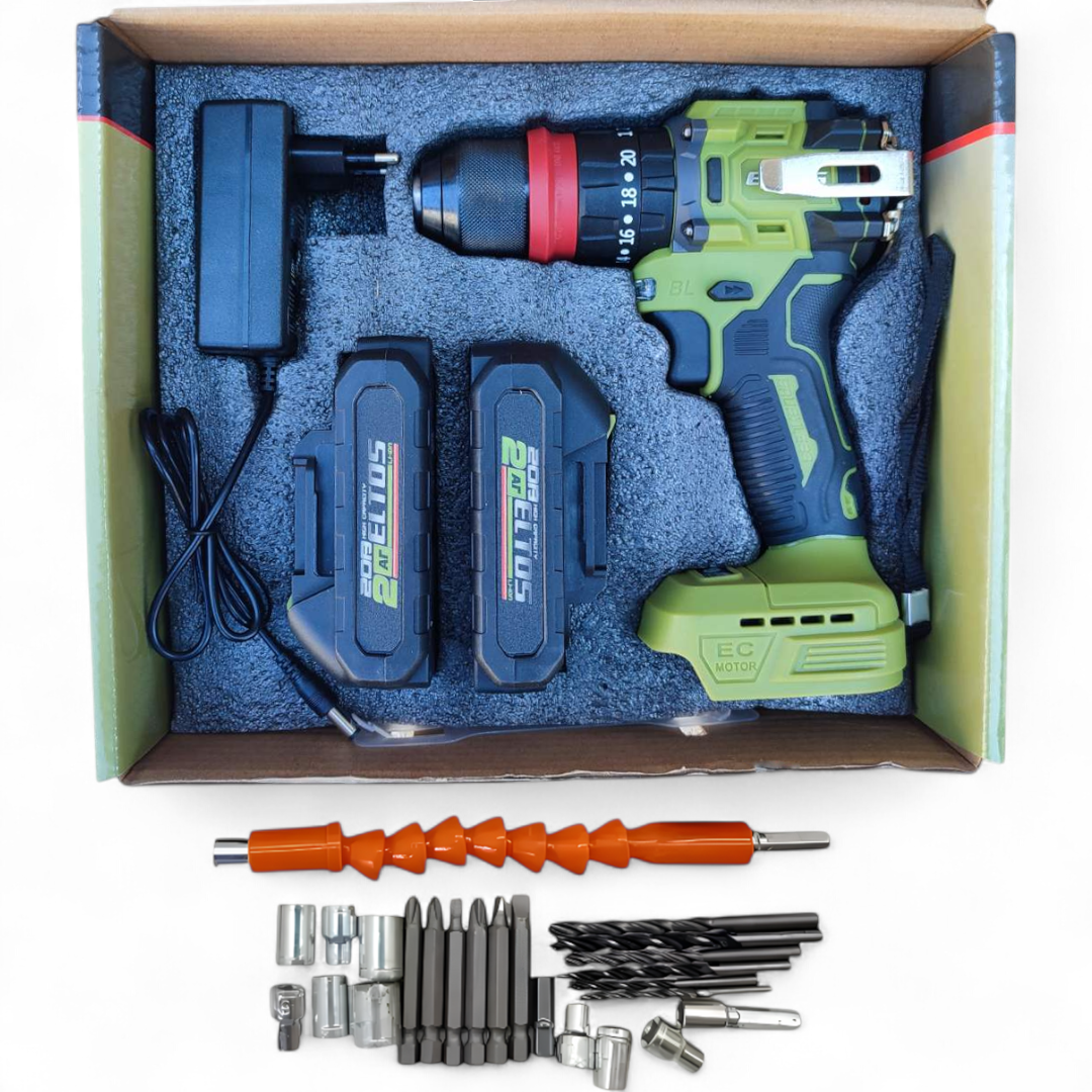 Акумуляторний шуруповерт ELTOS ДА-20/13 UBL/DFR (2 акумулятори, швидкознімний патрон, 20В, 2000 мАг, Безщітковий, НІМЕЧЧИНА)