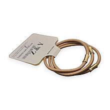 Гумка для волосся d - 5 см набір 3 шт тонка з металевою вставкою #02 карамельний колір