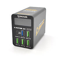 Зарядна станція з цифровою індикацією MECHANIC C-Power 6C, 4*USB-A, 1*QC3.0-5В3А,9В2A,12В1.5А,