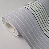 Шпалери вінілові 0.53 × 10.05 м Marburg Scandinavian Vintage 51613, фіолетові та білі смуги для спальні, вітальні, фото 5