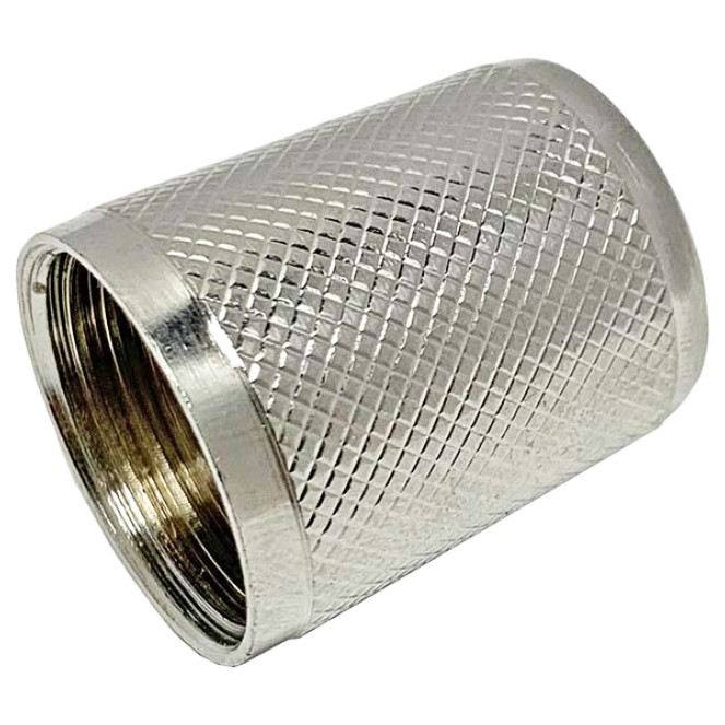 Гайка конусна для душового шланга для підключення лійки Ango 1/2 дюйма хром латунь рифлена, фото 1