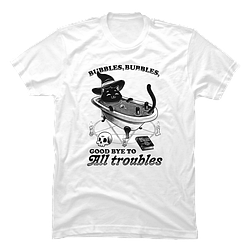 Повсякденна Футболка LOYS з принтом Bubble Bath Cat Witch