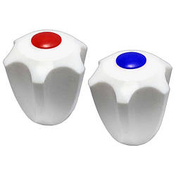 Ручка на буксу змішувача Дніпро під квадрат пластик біла упаковка 10 штук