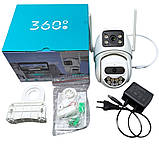 Вулична WiFi камера відеоспостереження з 2 об'єктивами та датчиком руху поворотна зовнішня IP камера, фото 10