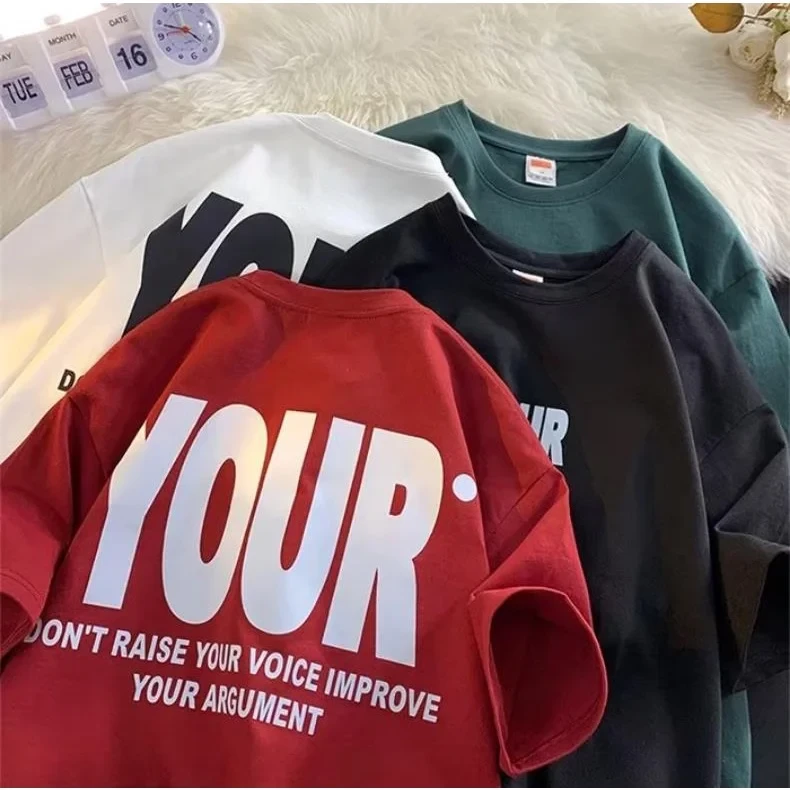 Жіноча стильна оверсайз Футболка LOYS з принтом YOUR Червоний, фото 1