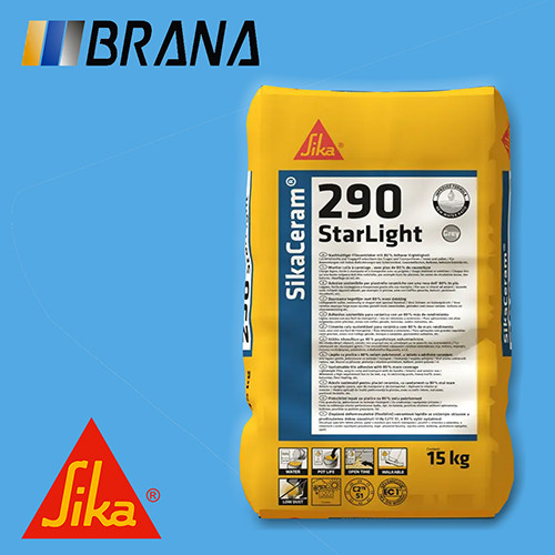 SIKACERAM®-290 STARLIGHT еластичний, подвійної консистенції (нормальна та рідка), цементний клей. Клас C2 TE S1, фото 1