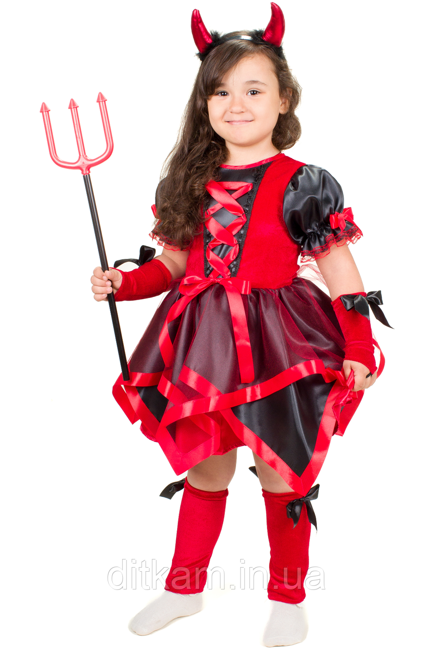 Карнавальний костюм Чортеня (дівчинка) №1/1 (червоний), фото 1
