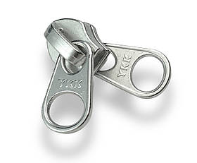 Бігунок для спіральної блискавки подвійний No5 YKK  Японія колір нікель