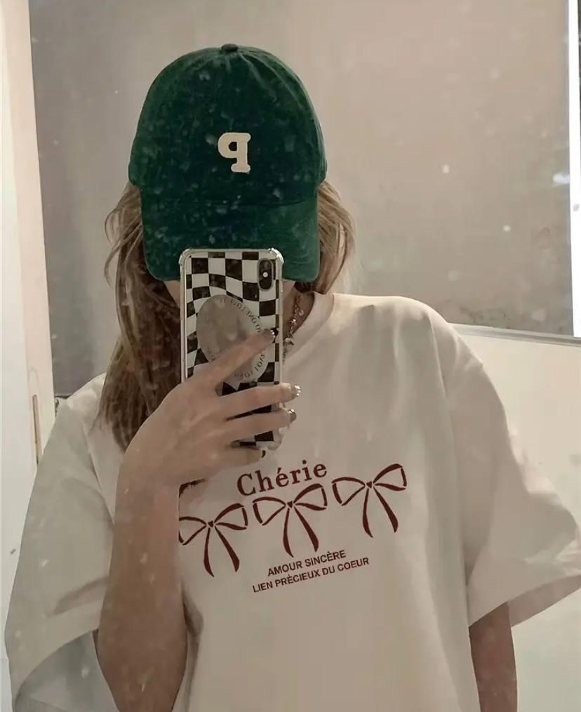 Жіноча стильна оверсайз Футболка LOYS з бантіками, фото 1