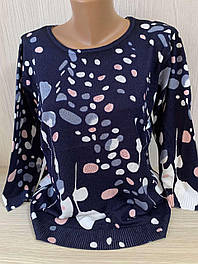 Джемпер-кофточка жіночий стильний трикотажний з принтом зі стразами рукав 3/4