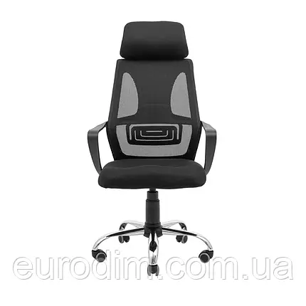 Крісло Richman Профі Хром Піастра Сітка чорна, фото 2