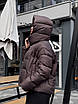 Пуховик жіночий зима стильний 46-48 шоколад, фото 3