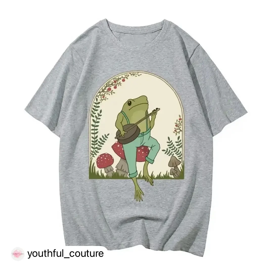 Жіноча стильна оверсайз Футболка LOYS з принтом Жабі Сірій, фото 1