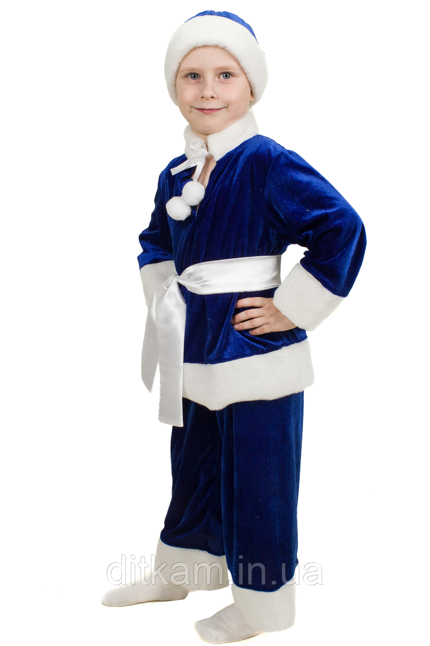 Карнавальний костюм Морозко (велюр/синій), фото 1