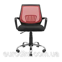 Крісло Richman Стар Хром Піастра Сітка чорна + червона, фото 2