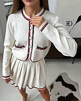 Жіночий костюм-двійка Шанель: кофта + спідниця комплект преміум one size