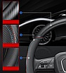 Чохол на кермо Nappa Carbon із натуральної шкіри для автомобіля, фото 3