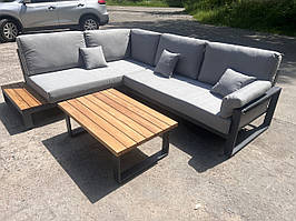 Комплект меблів для тераси, кутовий лаунж диван та столик