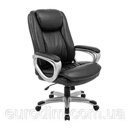 Крісло Richman Еліт Про Пластик Річ M-1 (Tilt) Шкіра Спліт Чорна, фото 1