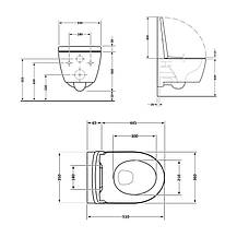 Унітаз підвісний Qtap Scorpio безободковий Ultra Quiet з сидінням Soft-close QT1433053EUQW, фото 2