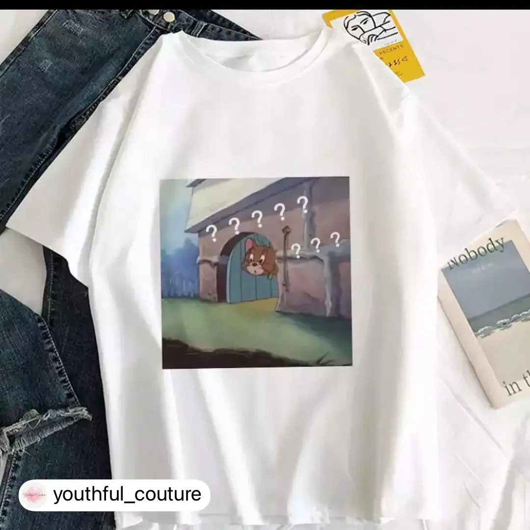 Жіноча стильна оверсайз Футболка LOYS з принтом Том і Джеррі Фото 5, фото 1