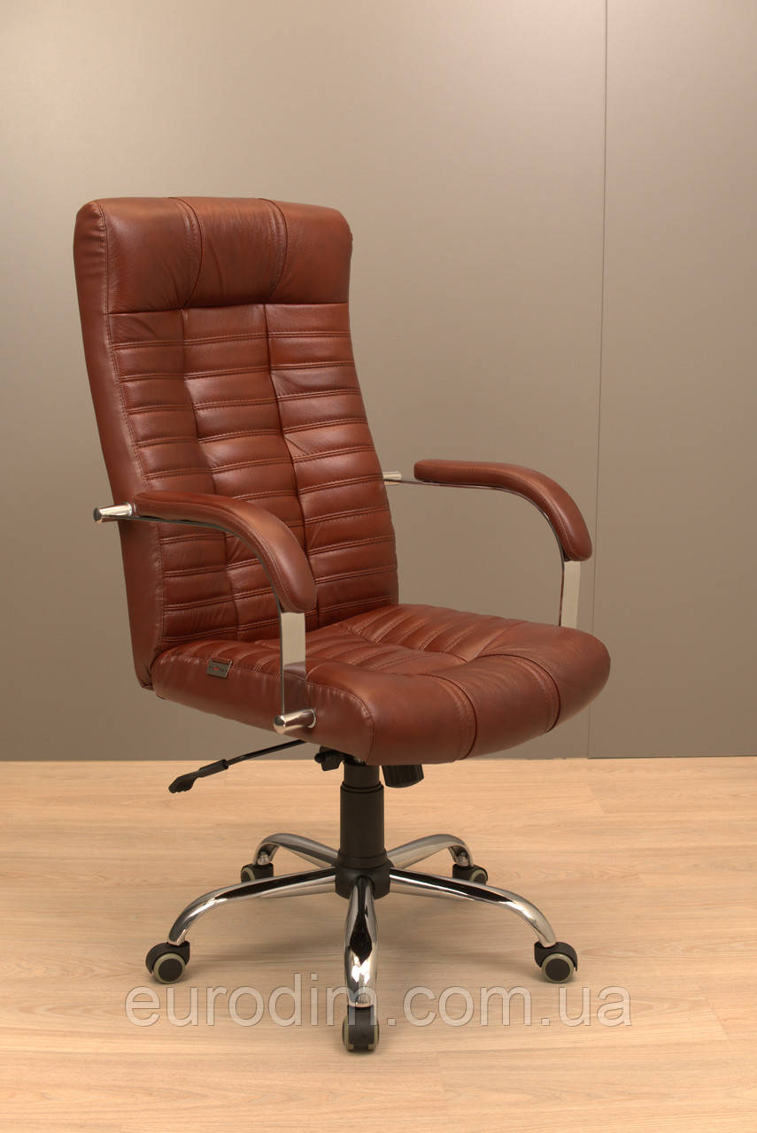 Крісло Richman Атлант Хром П1 M-2 (Anyfix) Шкіра Люкс комбо Шоколад